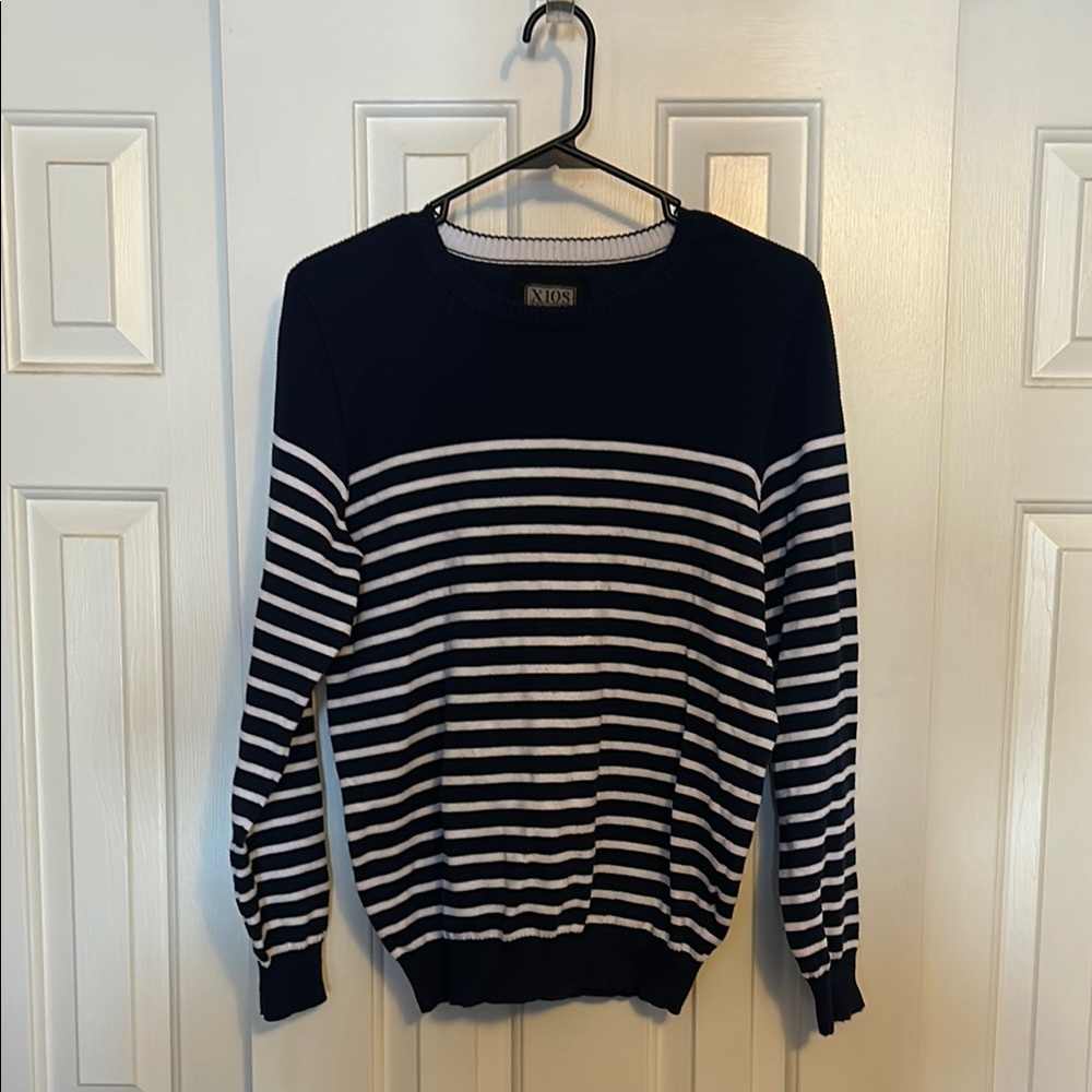Black and White Striped Men's Sweater